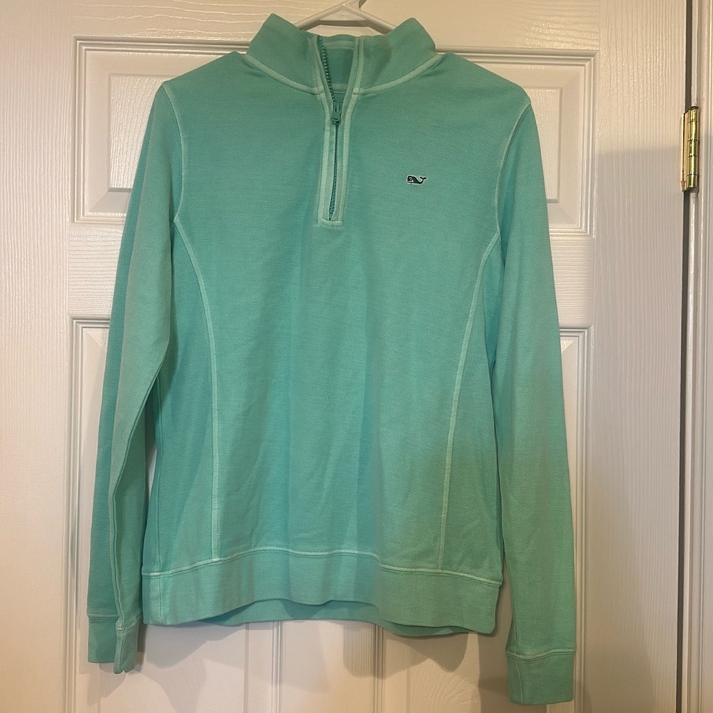 Vineyard Vines Aqua Half Zip Pull Over